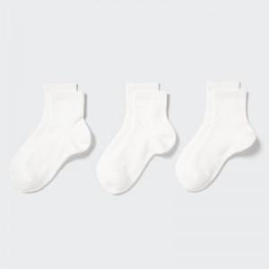 Uniqlo 3 Pack Sokken Dames Wit | 1240706