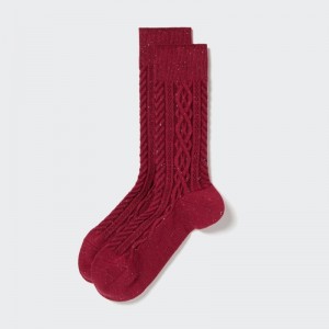 Uniqlo Color Nep Cable Sokken Heren Rood | 5262110