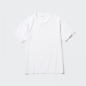 Uniqlo DRY-EX Crew Neck Short-Sleeve Printed T-shirts Dames Wit | 7103860