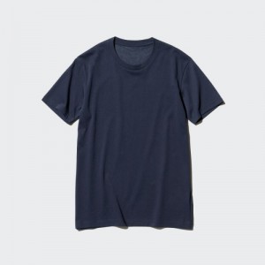 Uniqlo Dry Color Crew Neck Short-Sleeve T-shirts Dames Donkerblauw | 6337557