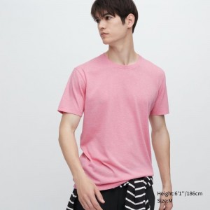 Uniqlo Dry Crew Neck Short-sleeve Color T-shirts Heren Roze | 5675072