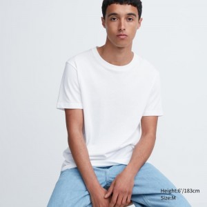 Uniqlo Dry Crew Neck Short-sleeve Color T-shirts Heren Wit | 1960077