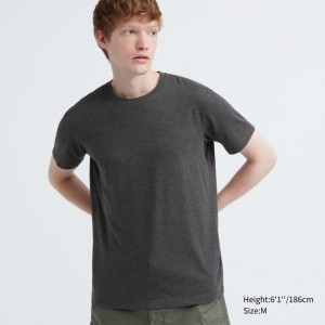 Uniqlo Dry Crew Neck Short-sleeve Color T-shirts Heren Grijs | 848579