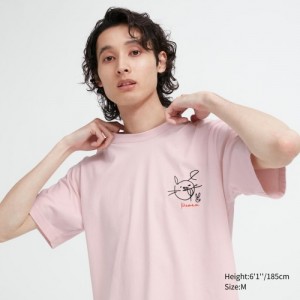 Uniqlo PEACE FOR ALL Short-Sleeve Graphic Haruka Ayase T-shirts Dames Roze | 5999