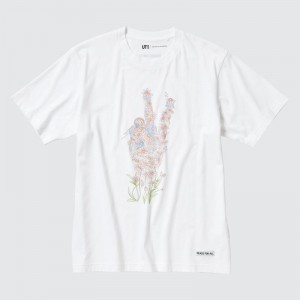 Uniqlo Peace For All Ut Jw Anderson Short-sleeve Graphic T-shirts Heren Wit | 4462973