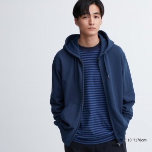 Uniqlo Sweat Long-sleeve Full-zip Hoodie Heren Blauw | 720007