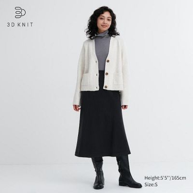 Uniqlo 3D Knit Souffle Yarn Rokken Dames Zwart | 8283813