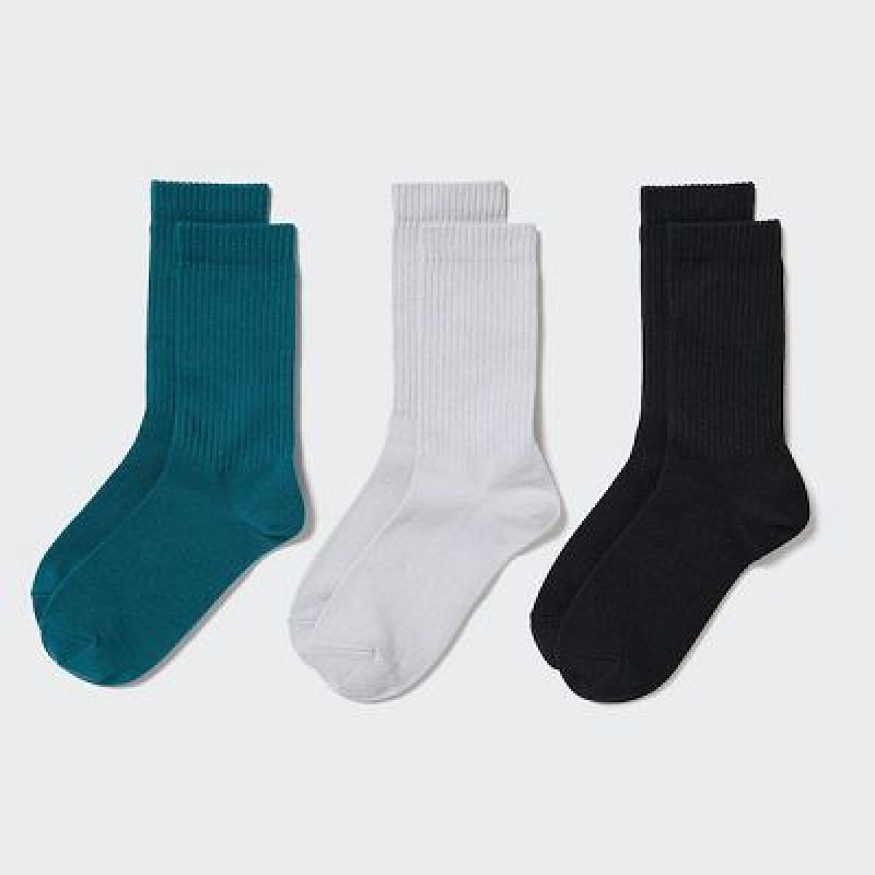 Uniqlo 3 Pack (Ribbed) Sokken Dames Groen | 2812842