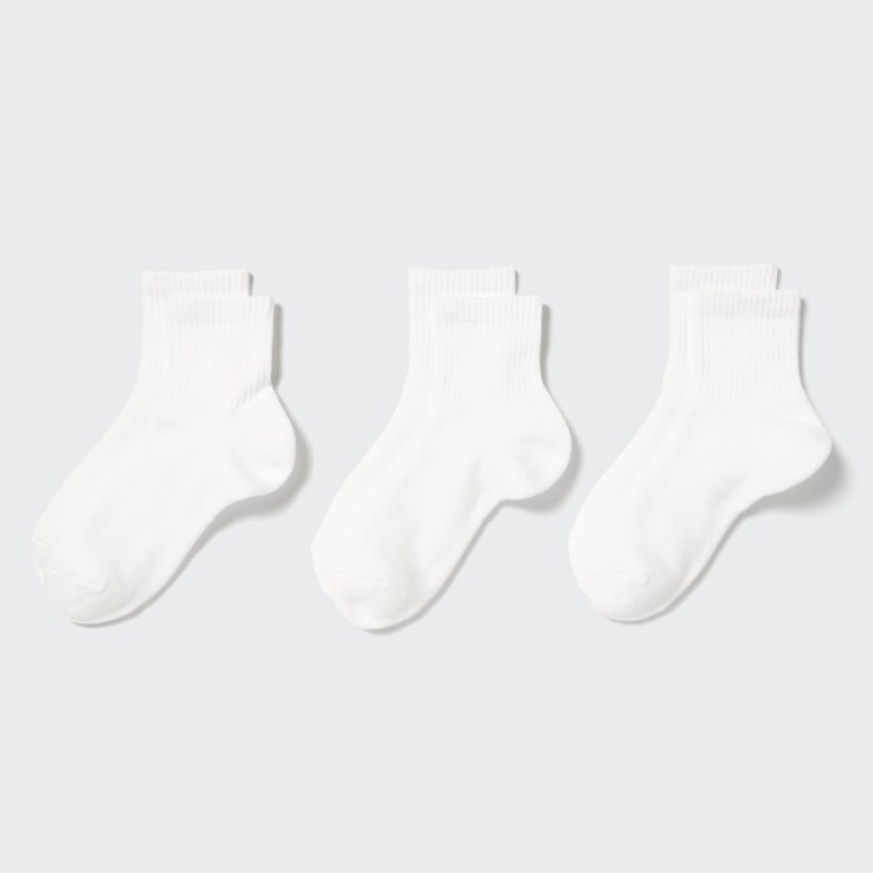 Uniqlo 3 Pack Sokken Dames Wit | 1240706