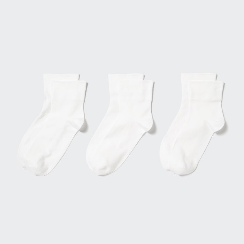 Uniqlo 3 Pack Sokken Dames Wit | 3907581