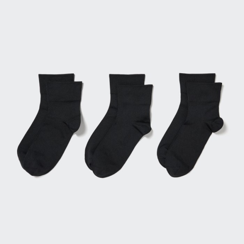Uniqlo 3 Pack Sokken Dames Zwart | 5406618
