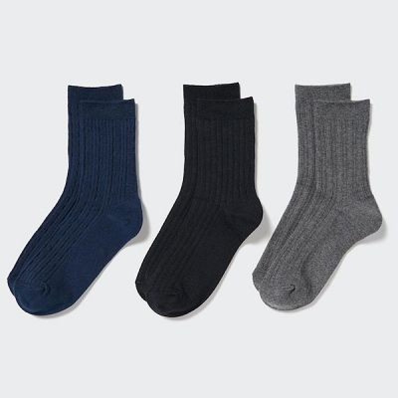 Uniqlo 3 Pairs Sokken Dames Donkerblauw | 1741070