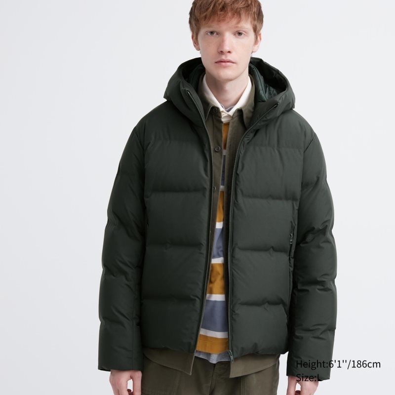 Uniqlo 3d Cut Seamless Down Parka Heren Groen | 6174721