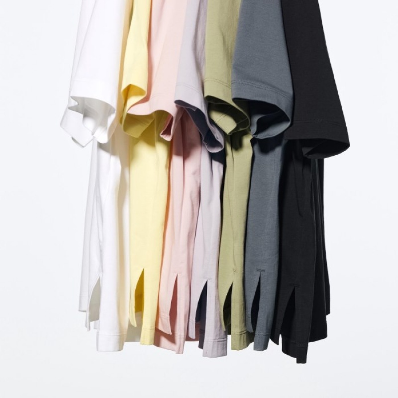Uniqlo AIRism Cotton Short Sleeve T-shirts Dames Grijs | 4426077