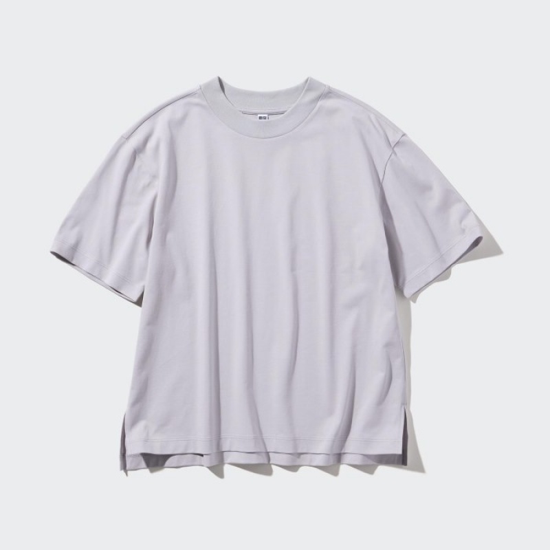 Uniqlo AIRism Cotton Short Sleeve T-shirts Dames Grijs | 4426077