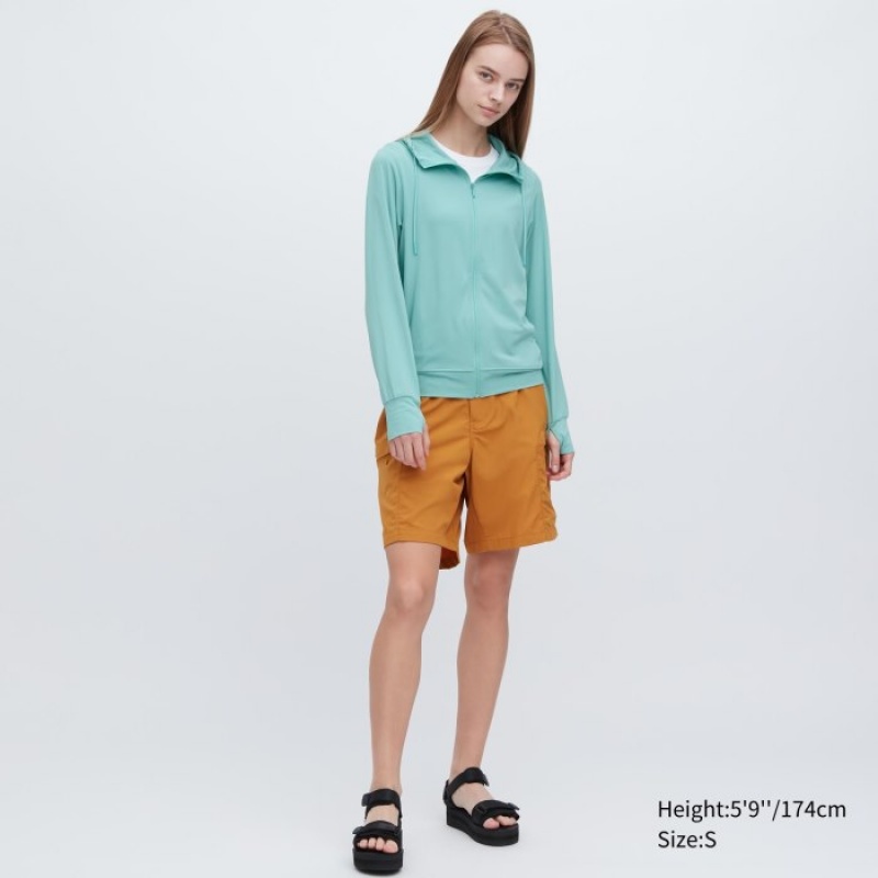 Uniqlo AIRism Mesh UV Protection Full-Zip Hoodie Dames Wit | 9992279