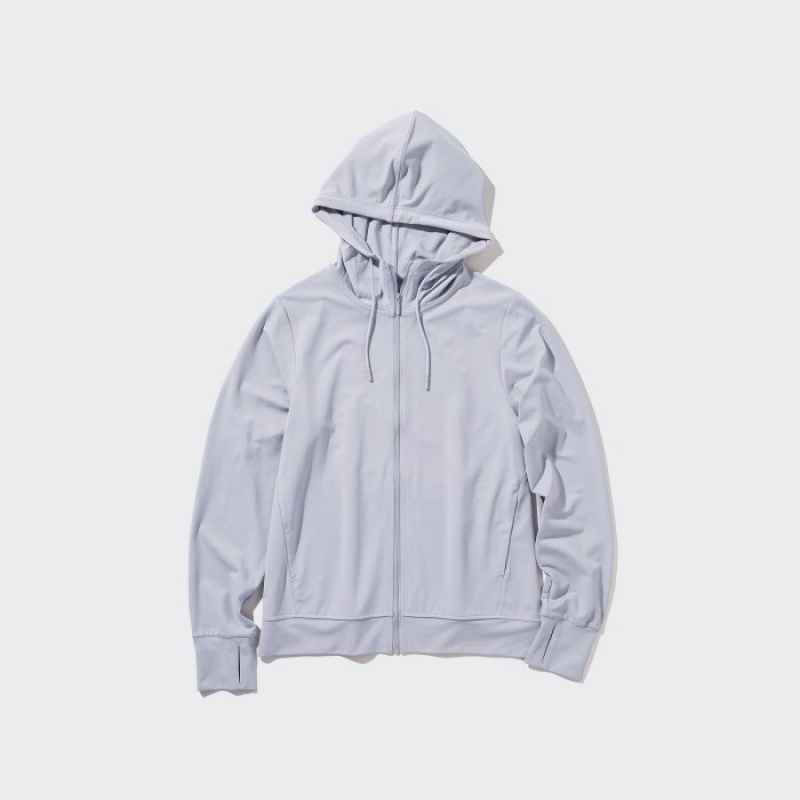 Uniqlo AIRism Mesh UV Protection Full-Zip Hoodie Dames Wit | 9992279