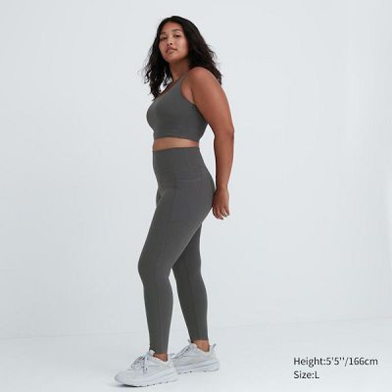 Uniqlo AIRism UV Protection Pocketed Soft Leggings Dames Grijs | 8434149