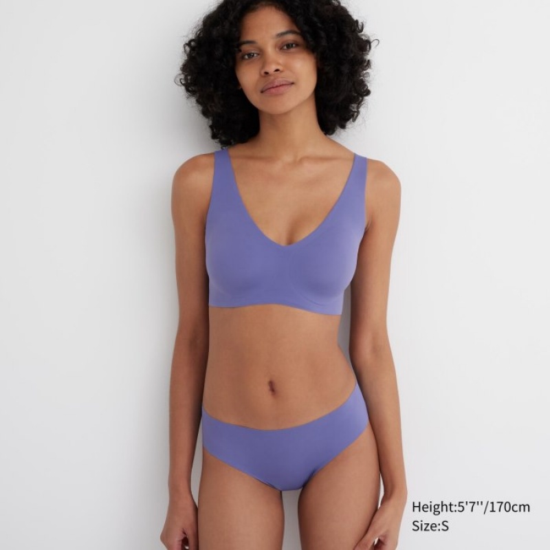 Uniqlo AIRism Ultra Seamless Regular Slips Dames Blauw | 6783583