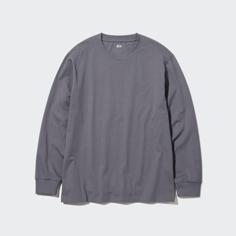 Uniqlo Airism Cotton Uv Protection Crew Neck T-shirts Heren Grijs | 3119523