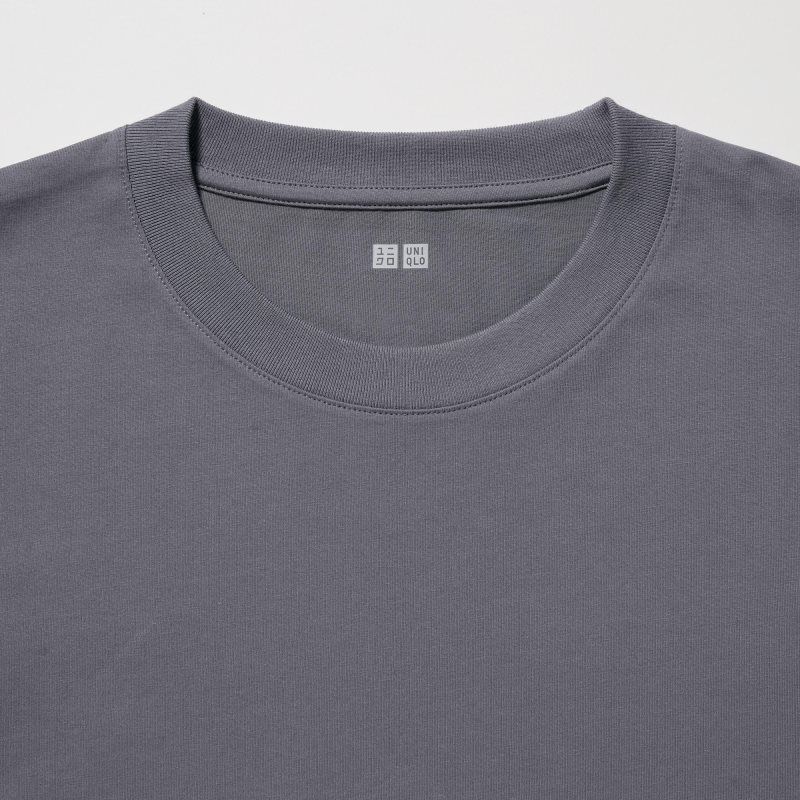 Uniqlo Airism Cotton Uv Protection Crew Neck T-shirts Heren Grijs | 3119523