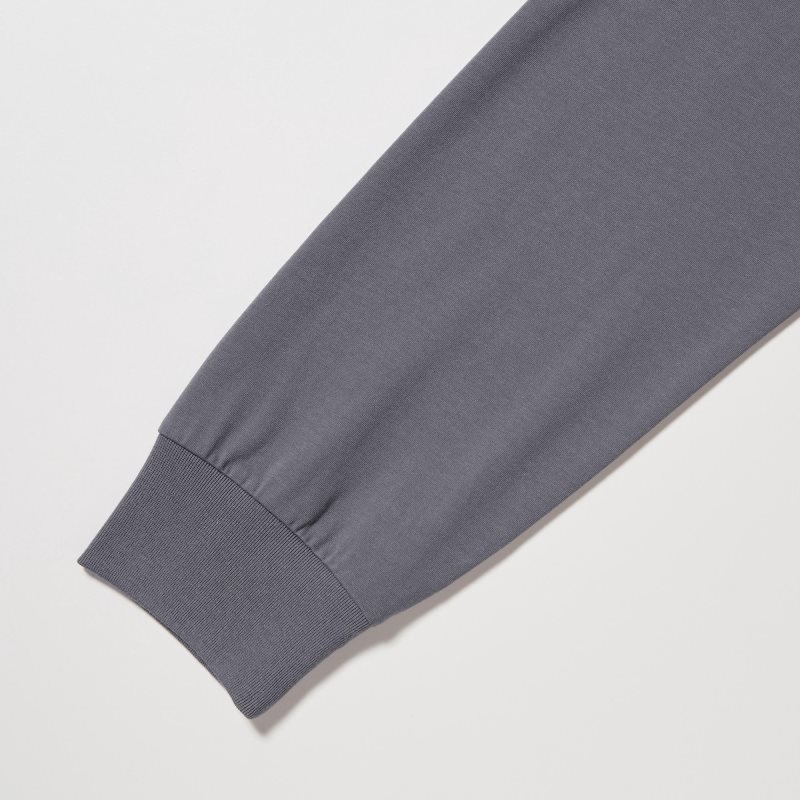 Uniqlo Airism Cotton Uv Protection Crew Neck T-shirts Heren Grijs | 3119523