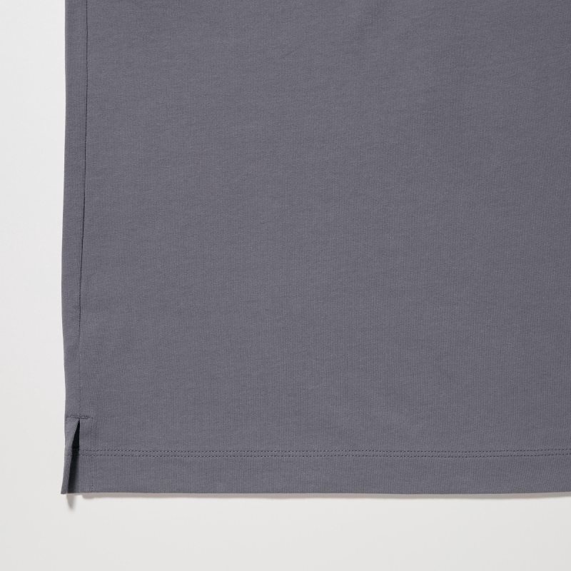 Uniqlo Airism Cotton Uv Protection Crew Neck T-shirts Heren Grijs | 3119523