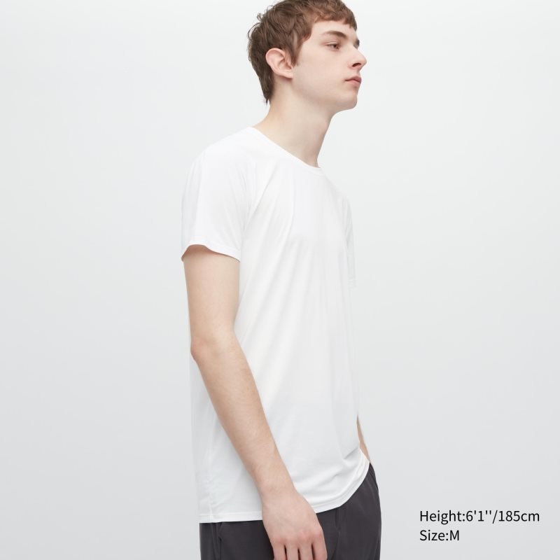 Uniqlo Airism Crew Neck Short-sleeve T-shirts Heren Wit | 5534352