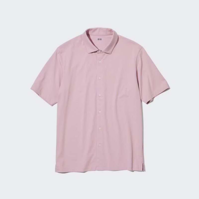Uniqlo Airism Full Open Short-sleeve Poloshirt Dames Roze | 1220517