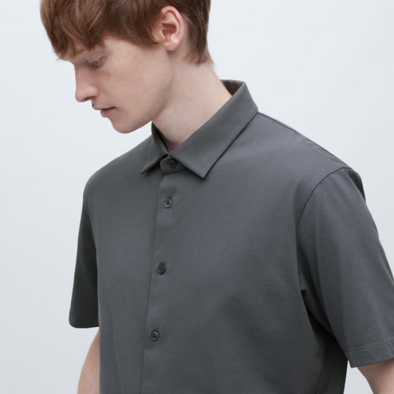 Uniqlo Airism Full Open Short-sleeve Poloshirt Dames Grijs | 886044