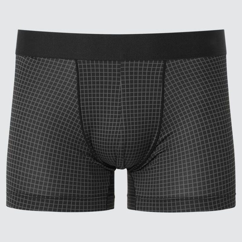 Uniqlo Airism Low Rise Checked Boxers Ondergoed Heren Zwart | 3133210