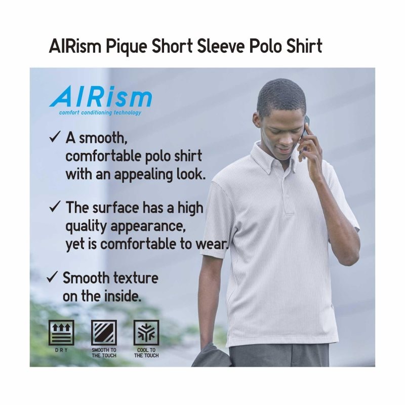 Uniqlo Airism Pique Short-sleeve Poloshirt Heren Wit | 8989569