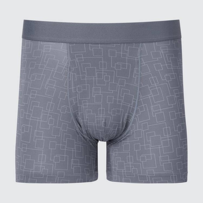Uniqlo Airism Printed Boxers Ondergoed Heren Grijs | 2139956