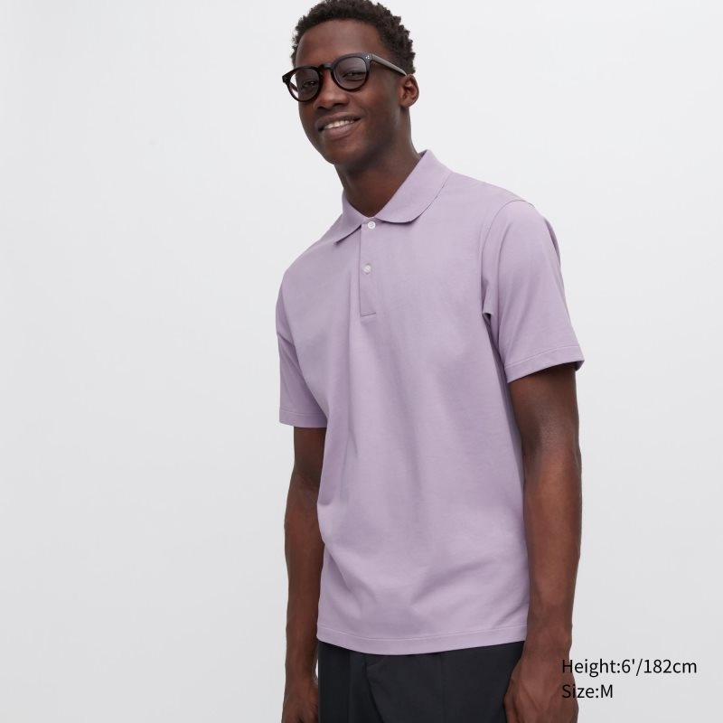 Uniqlo Airism Regular Collar Poloshirt Heren Paars | 8913952