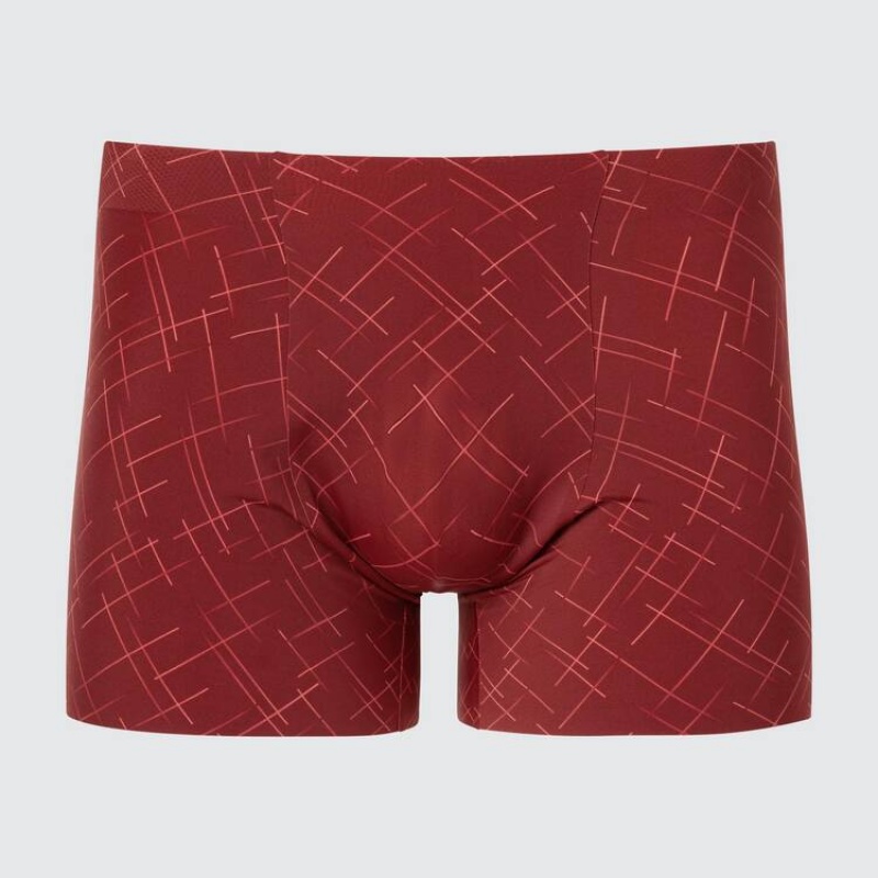 Uniqlo Airism Seamless Printed Boxers Ondergoed Heren Rood | 6257276