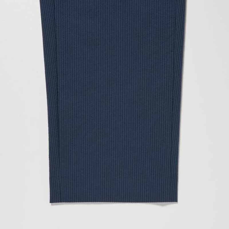 Uniqlo Airsense Ultra Light Seersucker Relaxed Fit Broek Heren Donkerblauw | 7645527