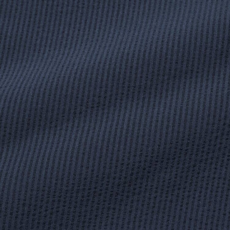 Uniqlo Airsense Ultra Light Seersucker Relaxed Fit Broek Heren Donkerblauw | 7645527