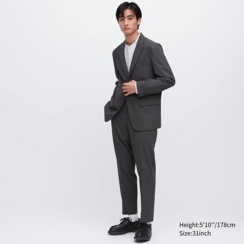 Uniqlo Airsense Ultra Light Wool-look Broek Heren Grijs | 3712299