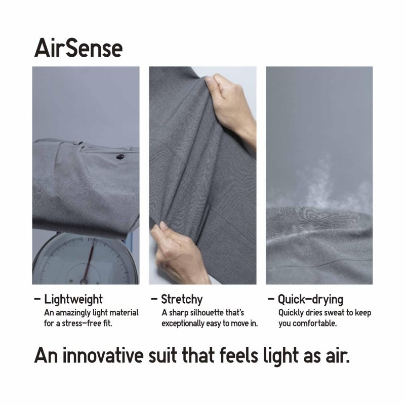 Uniqlo Airsense Wool Like Ultra Light Jassen Heren Grijs | 8924483