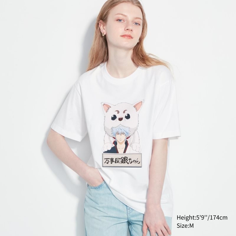 Uniqlo Anime Gintama Ut Short-sleeve Graphic T-shirts Heren Wit | 7884613