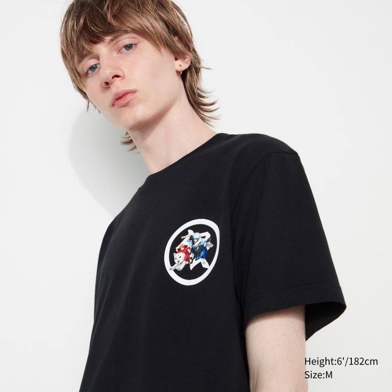 Uniqlo Anime Gintama Ut Short-sleeve Graphic T-shirts Heren Zwart | 7760523