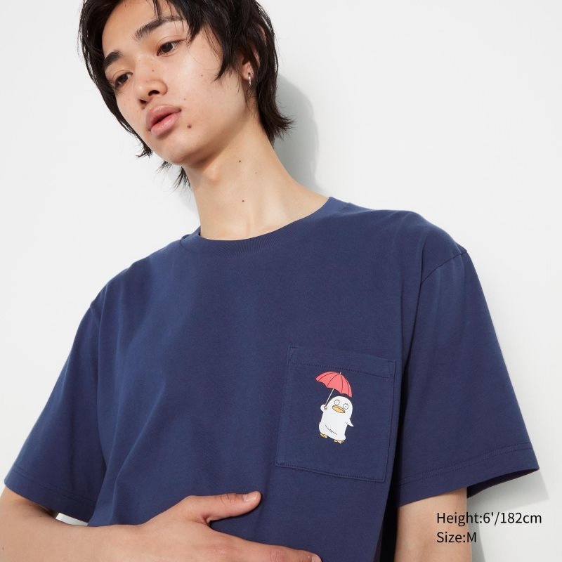 Uniqlo Anime Gintama Ut Short-sleeve Graphic T-shirts Heren Donkerblauw | 1313318