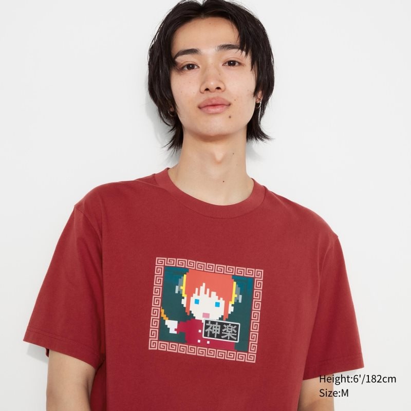 Uniqlo Anime Gintama Ut Short-sleeve Graphic T-shirts Heren Rood | 8472662