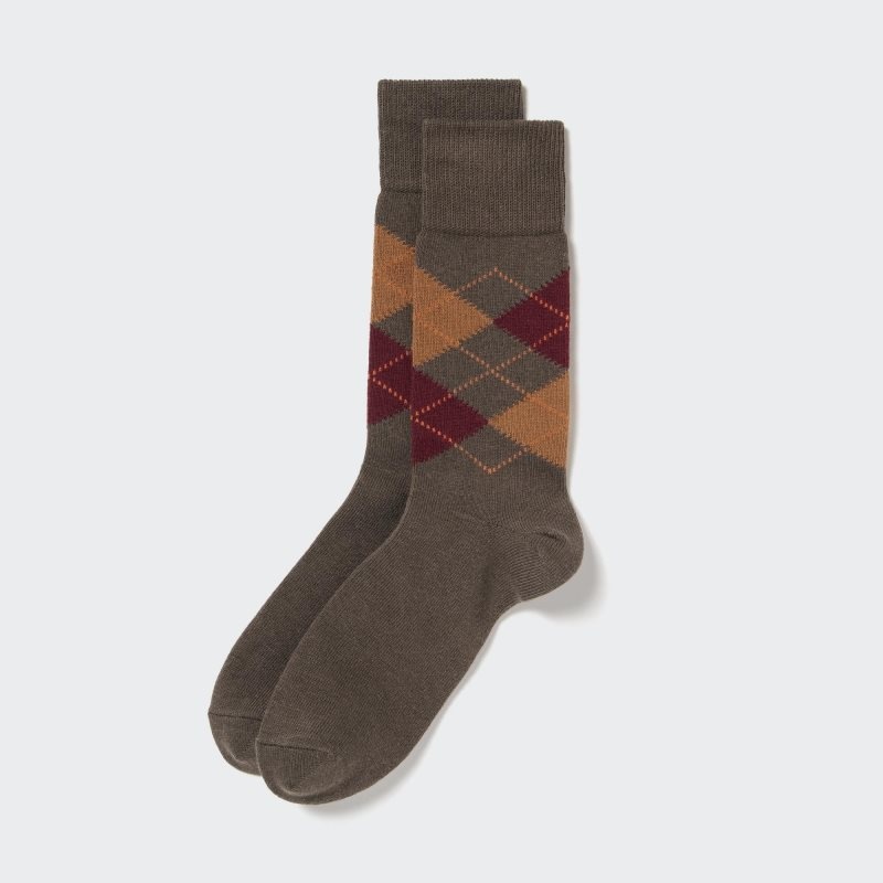 Uniqlo Argyle Sokken Heren Bruin | 8204254
