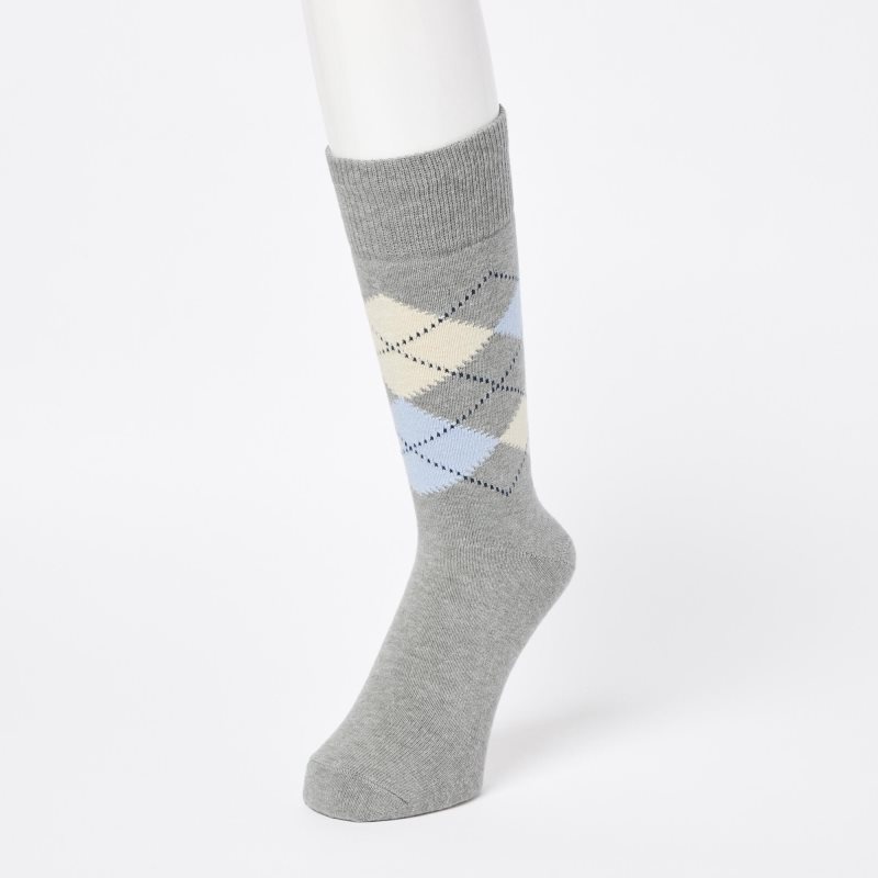 Uniqlo Argyle Sokken Heren Grijs | 4345744