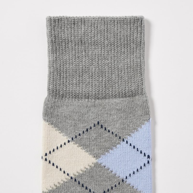 Uniqlo Argyle Sokken Heren Grijs | 4345744