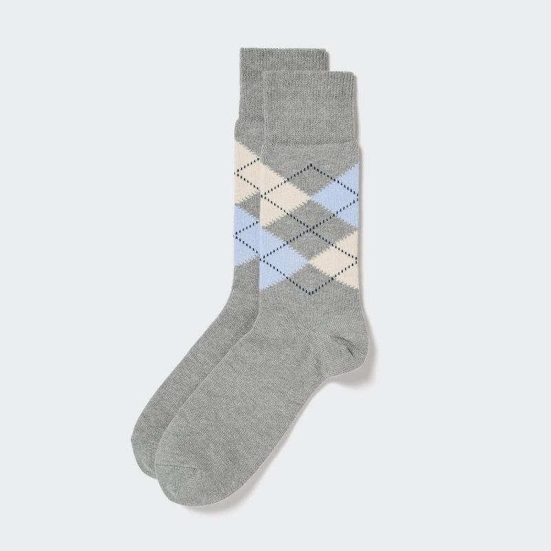 Uniqlo Argyle Sokken Heren Grijs | 4345744