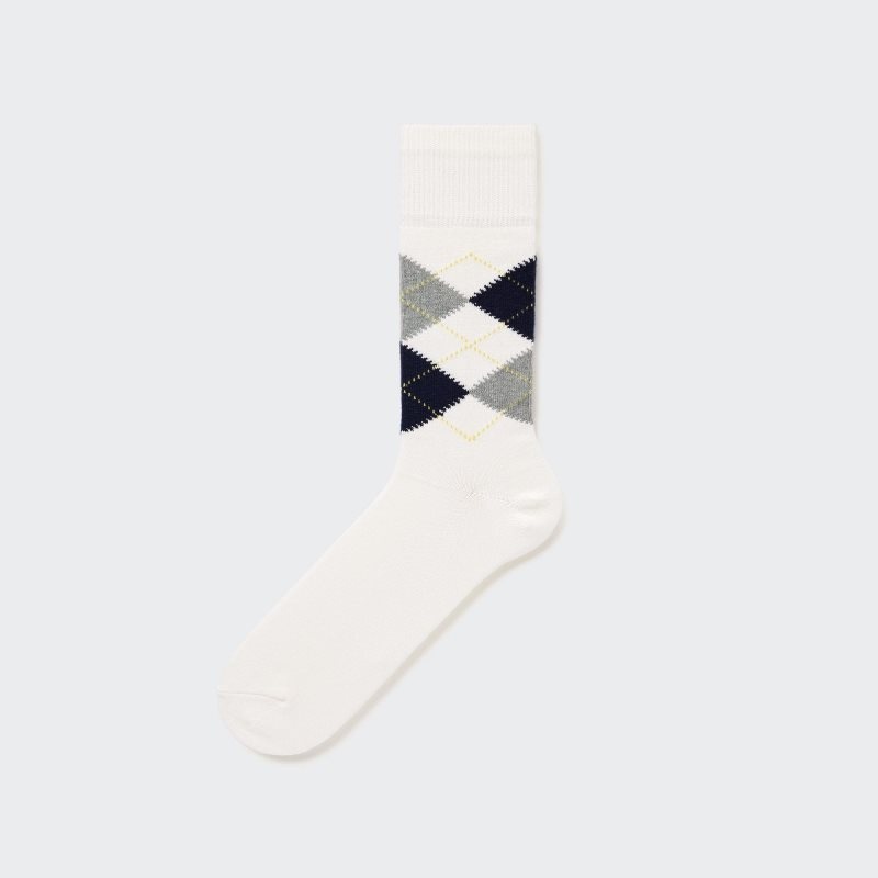 Uniqlo Argyle Sokken Heren Wit | 8509660