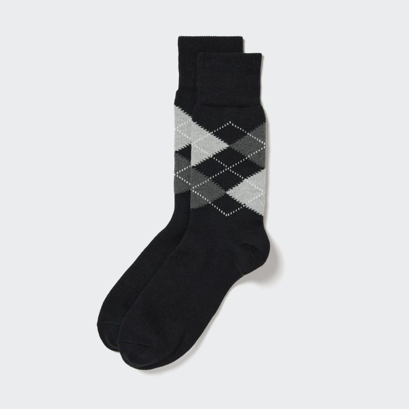 Uniqlo Argyle Sokken Heren Zwart | 2030073