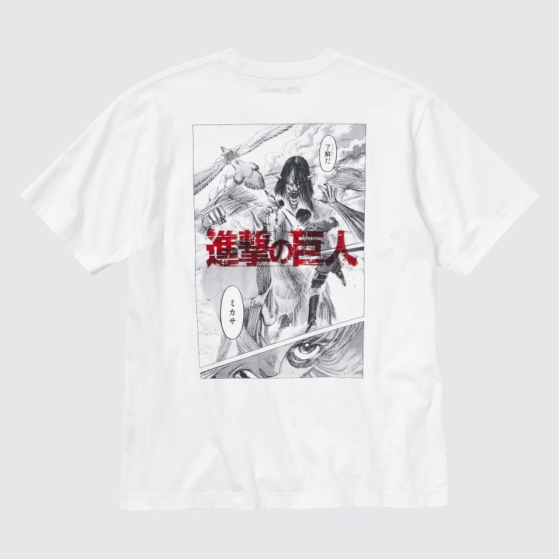 Uniqlo Attack On Titan Ut Short-sleeve Graphic Wings Of Freedom T-shirts Heren Wit | 7498246